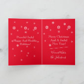 Kerst Chic Script Modern Cool Red Holiday Kaart (Binnen)