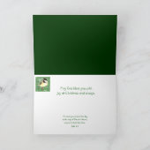 Kerst Chickadee Bird & Holly Bijbel Feestdagen Kaart (Binnen)