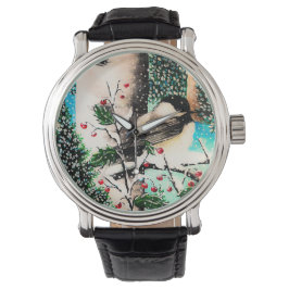 Kerst Chickadee Chatter Horloge