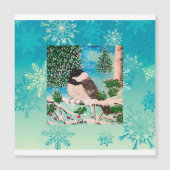 Kerst Chickadee Chatter Magnetische Uitnodiging (Voorkant)
