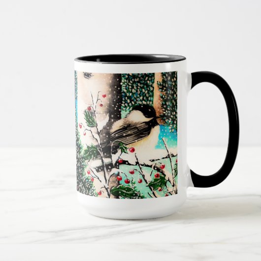 Kerst Chickadee Chatter Mok (Rechts)