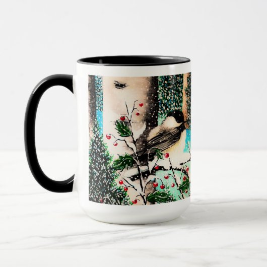 Kerst Chickadee Chatter Mok (Links)