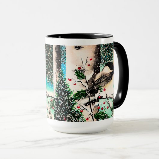 Kerst Chickadee Chatter Mok (Voorkant rechts)