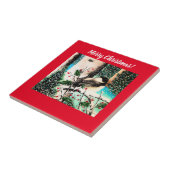 Kerst Chickadee Chatter Rode Tegel Tegeltje (Zijkant)