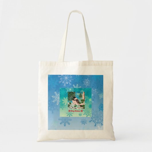Kerst Chickadee Chatter Tote Bag (Voorkant)