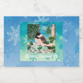 Kerst Chickadee Chatter Voedselcontainer Etiket (Enkel label)