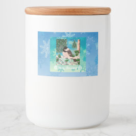Kerst Chickadee Chatter Voedselcontainer Etiket