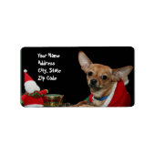 Kerst Chihuahua adresetiketten Etiket (Voorkant)