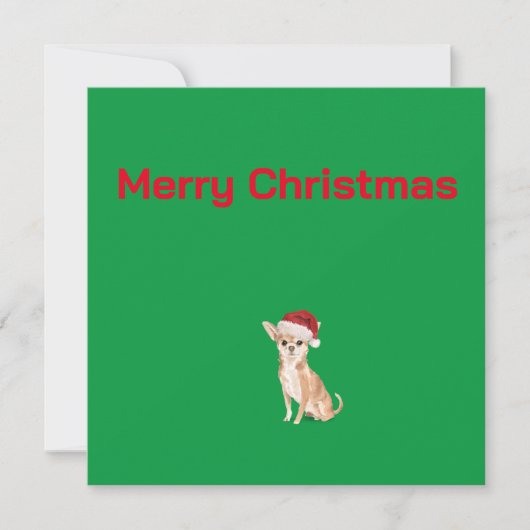 Kerst Chihuahua Hond Groen Vrolijk Groet (Voorkant)