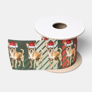 Kerst Chihuahua Hond Rood en Groen Plaid Lint