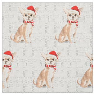 Kerst Chihuahua Santa Hond Woord Kunst Stof