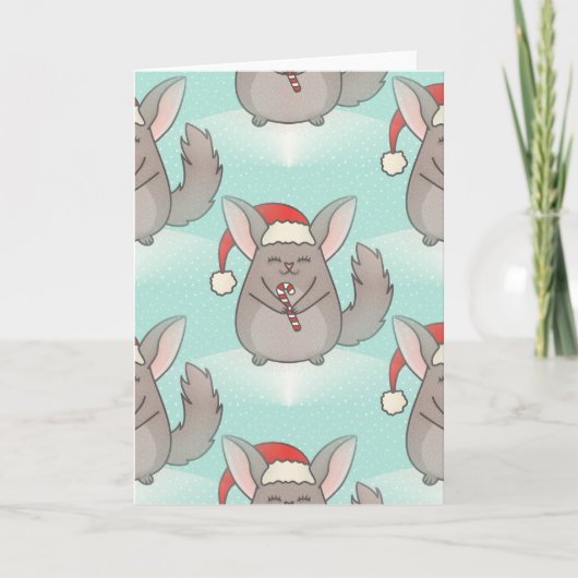 kerst chinchillas feestdagen kaart (Voorkant)