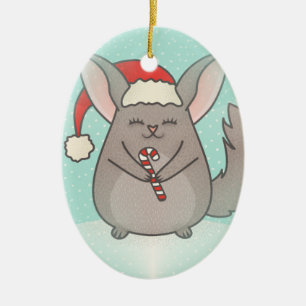 kerst chinchillas keramisch ornament