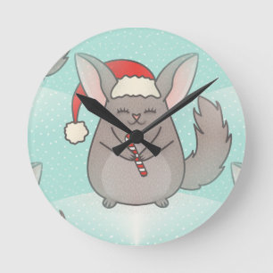 kerst chinchillas ronde klok