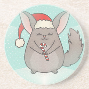 kerst chinchillas zandsteen onderzetter