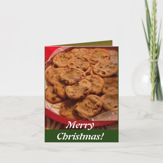 Kerst Chocolade Chip Cookies Kaart (Voorkant)