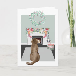 Kerst Chocolade Labrador Hond Haard Scene Kaart