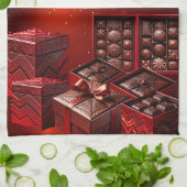 Kerst chocolade snoep keuken handdoek (Gevouwen)
