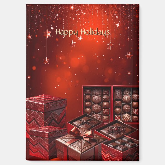 Kerst chocolade snoep magneet (Voorkant)