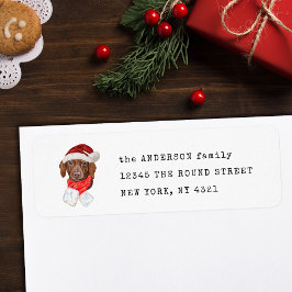 Kerst Chocolade Teckel Hond Retouradres Etiket