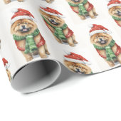 Kerst Chow met wintersjaal Cadeaupapier (Rol Hoek)