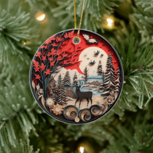 Kerst Christelijke gepersonaliseerde rustiek Keramisch Ornament