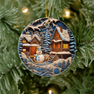 Kerst Christelijke gepersonaliseerde vakantie Keramisch Ornament