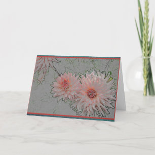 Kerst chrysant met rode en groene randen feestdagen kaart