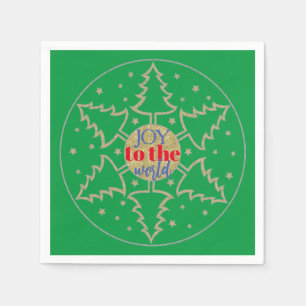 Kerst Cirkel van Groene Bomen Servet