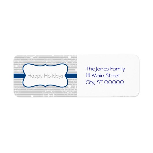 Kerst Cirkels - Blauw Zilver Etiket (Voorkant)