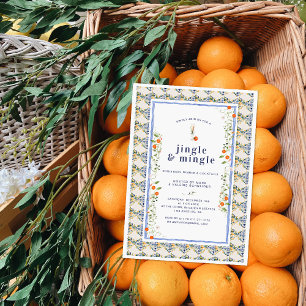Kerst Citrus Botanische Bloemen Tegels   Vakantie Kaart