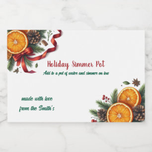 Kerst Citrus Sudderpot Geuren Voedselcontainer Etiket
