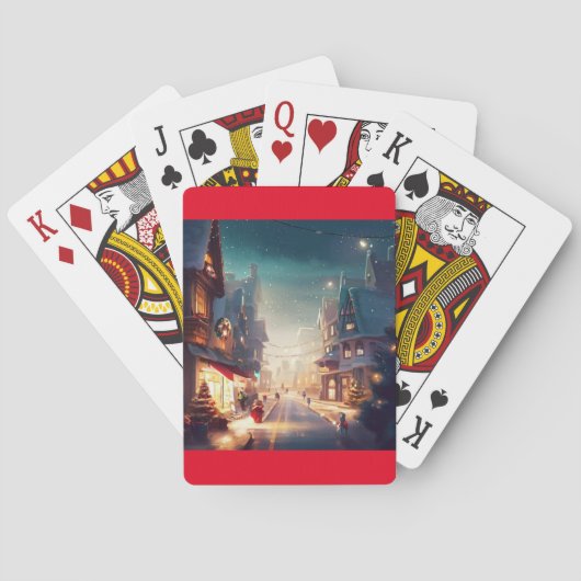 Kerst City Street (2) Pokerkaarten (Achterkant)