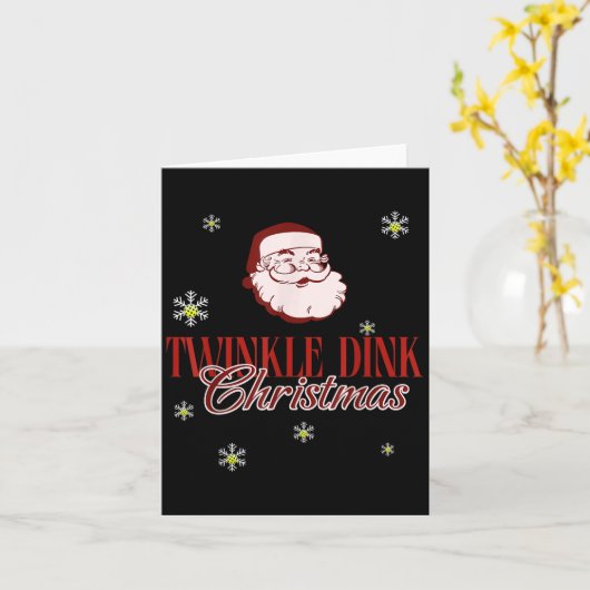 Kerst Ckleball Twinkle Dink Santa Ckle Kaart (Gele Bloem)