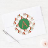 KERST CLASSIC RONDE STICKER CUSTOM INITIAAL (Envelop)