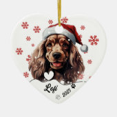 Kerst Cocker Spaniel Hond Gepersonaliseerd Keramisch Ornament (Voorkant)