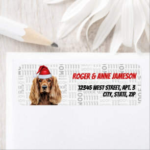 Kerst Cocker Spaniel Sinterklaas Retouradres Etiket