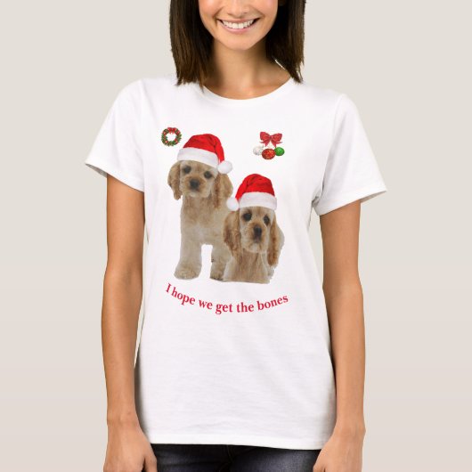 Kerst Cocker Spaniel T-shirt (Voorkant)