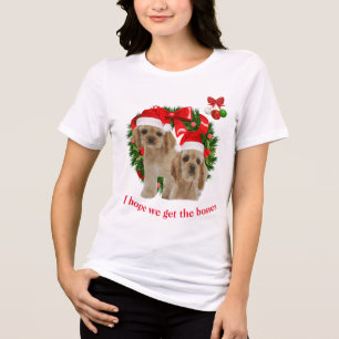 Kerst Cocker Spaniel Tri-Blend Shirt