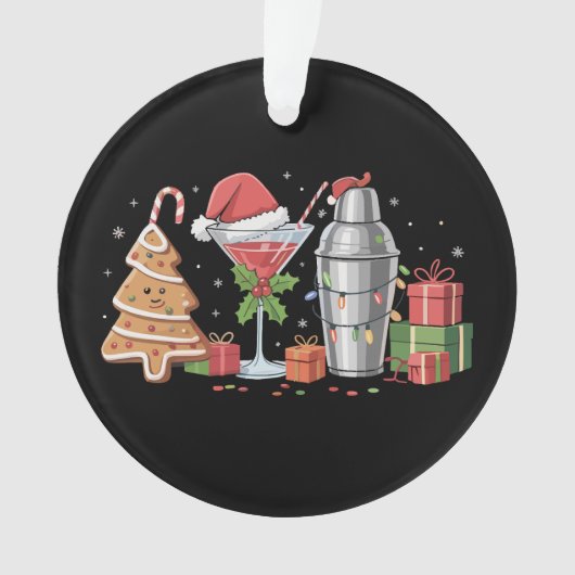 Kerst Cocktail Espresso Martini Drink Feest Ornament (voorkant)