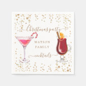 Kerst cocktail party glitter monogram servet (Voorkant)