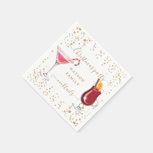 Kerst cocktail party glitter monogram servet (Hoek)
