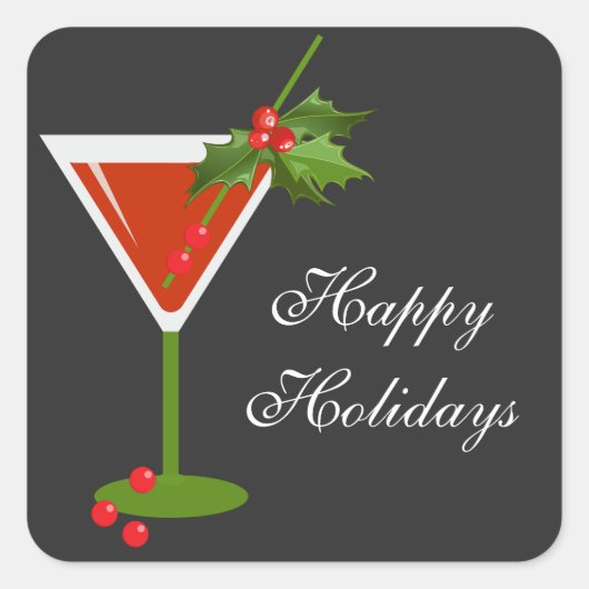 Kerst Cocktail Party Sticker (Voorkant)