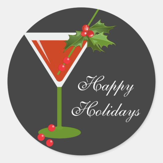 Kerst Cocktail Party Sticker (Voorkant)