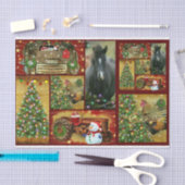 Kerst Collage Frosty Horse GMC Truck Tractor Tissuepapier (Craft)