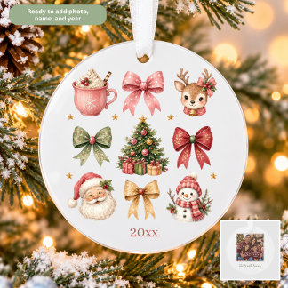 Kerst Collage Kerstman Sneeuwman Strikken Rendier Ornament
