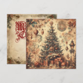 Kerst Collage Plat Kerstkaart Vintage (Voorkant / Achterkant)