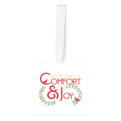 Kerst Comfort en vreugde gepersonaliseerd Kubus Ornament (Voorkant)
