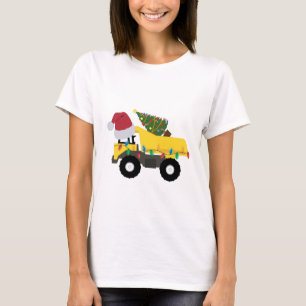 Kerst constructie vrachtwagens t-shirt