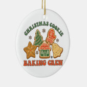 Kerst Cookie Baking crew, Retro Vakantie Cookie Keramisch Ornament (Rechts)